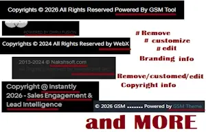 Remove/customize/edit/hide/disable : website (Branding Powered By ....) or (copyright from website)